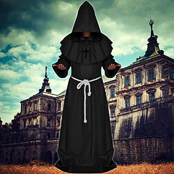 Frère Médiéval à Capuche Moine Prêtre Robe Manteau Costume Cosplay S pas cher