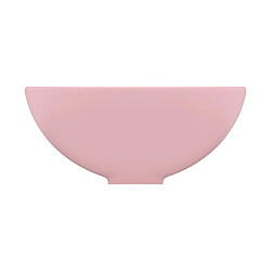 Avis vidaXL Lavabo rond de salle de bain Rose mat 32,5x14 cm Céramique