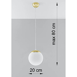 Acheter Luminaire Center Suspension Ugo Verre,acier Or blanc 1 ampoule 110cm