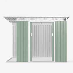 Soana Garden Shed Abri de jardin tôle galvanisée verte boîte à outils Tyrol NATURE 257X142x184cm pas cher