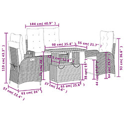vidaXL Ensemble à manger de jardin coussins 4 pcs beige résine tressée pas cher