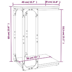 vidaXL Table d'appoint Sonoma gris 40x30x60 cm Bois d'ingénierie pas cher