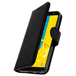 Avizar Housse Samsung Galaxy J6 Etui Clapet Porte carte Fonction support - noir