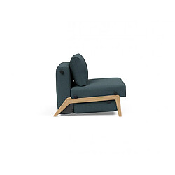 Avis Inside 75 Fauteuil convertible lit 90 cm ILB 500 chêne laqué tissu Mahoga Dark Blue