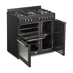 Avis Cuisiniere piano gaz 3 fours electriques CONTINENTAL EDISON CECP903FB - 5 feux - Noir - Largeur 90 cm