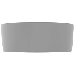 Avis vidaXL Lavabo rond de luxe Gris clair mat 40x15 cm Céramique