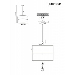 Acheter Hemerane Suspension Métal Noir et Doré - diam 50cm x H max 175cm -1 ampoule E27 -25W LED - modèle HILTON de TK LIGHTING