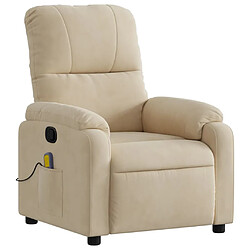 Avis Maison Chic Fauteuil Relax pour salon, Fauteuil inclinable de massage crème tissu microfibre -GKD98834