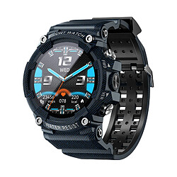 LOKMAT ATTACK 3 Montre de Sport Intelligente 1.28'' TFT Écran Tactile Complet BT Appel ECG Surveillance Plusieurs Sports Mode Contrôle de la Musique/Caméra à Distance Compatible avec Android iOS,Bleu foncé