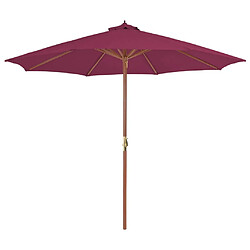 Maison Chic Parasol Jardin | Parasol avec mat en bois 300 cm Rouge bordeaux - GKD46777