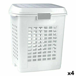 BigBuy Home Panier à linge Blanc 50 L (4 Unités)