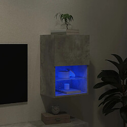 Acheter vidaXL Meuble TV avec lumières LED gris béton 40,5x30x60 cm