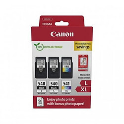 Pack de 3 cartouches d'encre 5224B015 Noir et couleurs Marque Canon + 50 Papier photo (5224B015)