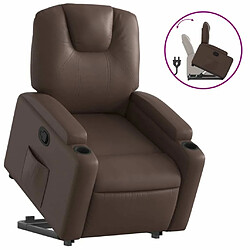 Maison Chic Fauteuil Relax pour salon, Fauteuil inclinable marron similicuir -GKD20093