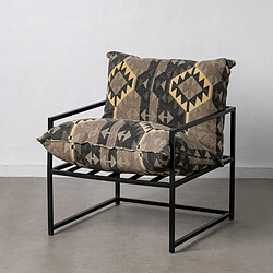 BigBuy Home Fauteuil Noir Taupe 70 x 84 x 86 cm