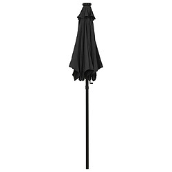 Avis Maison Chic Parasol Jardin | Parasol avec lumières LED Noir 200x211 cm Aluminium - GKD10800