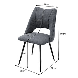 Acheter ML-Design Lot de 2 chaises de salle à manger gris fauteuils rembourrées pour salon bureau