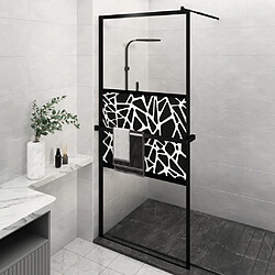 Maison Chic Paroi de douche | Écran de douche | Cloison de douche avec étagère Noir 100x195cm Verre ESG&Aluminium -GKD49337