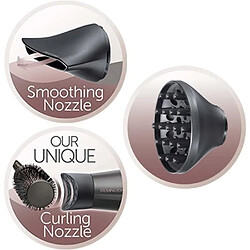 Remington Sèche-Cheveux Ionique 2200W, Brosse 45mm, 1 Diffuseur, 2 Concentrateurs, 2 Pinces à Cheveux - D5707 Curl Straight Conf230