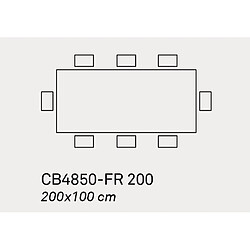 Acheter Inside 75 Table repas DUEL 8 couverts 200x100cm pieds métal blanc plateau Eco Stone