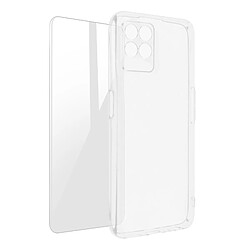 Avizar Coque Realme 8i Silicone Souple Film Verre Trempé 9H Transparent