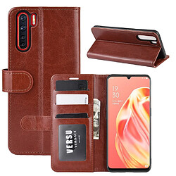 Etui en PU cheval fou magnétique marron pour votre OPPO A91