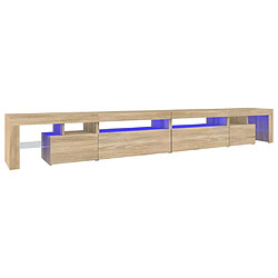 Maison Chic Meuble TV avec lumières LED, Banc TV pour salon, Meuble de rangement Chêne sonoma 290x36,5x40 cm -GKD32652