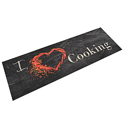 vidaXL Tapis de cuisine lavable impression cuisine noir 60x180 cm