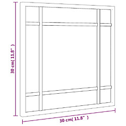 vidaXL Miroir mural noir 30x30 cm carré fer pas cher