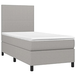 Avis Sommier à lattes et LED,Cadre à lattes de lit avec matelas pour Adulte Gris clair 80x200cm -MN65336