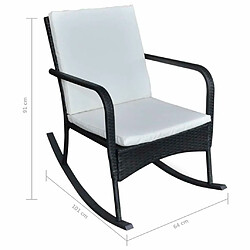 Acheter Maison Chic Chaise/Fateuill à bascule, Rocking chair d'extérieur Noir Résine tressée -GKD89373