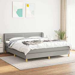 Maison Chic Lit Adulte - Lit simple Lit à sommier tapissier avec matelas moelleux - Meuble de Chambre - Gris clair 160x200cm Tissu -MN86292