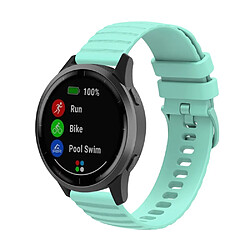 Bracelet en silicone points en forme de vague 18mm, réglable pour votre Garmin Venu 2S/Vivomove 3S/Vivoactive 4S - Vert sarcelle