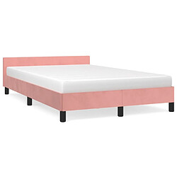 Maison Chic Lit adulte - Cadre Structure de lit avec tête de lit Contemporain Rose 120x200 cm Velours -MN23228