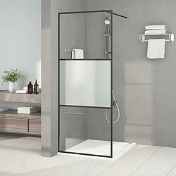 Maison Chic Paroi de douche | Écran de douche | Cloison de douche Noir 80x195 cm Verre ESG demi-dépoli -GKD48740