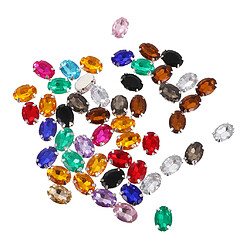 50pcs 10 * 14mm Oval Ellipse Acrylique Rhinestone Bouton Mix Couleur Pour Diy Artisanat