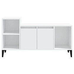 Acheter vidaXL Meuble TV Blanc 100x35x55 cm Bois d'ingénierie