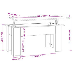 vidaXL Table basse blanc brillant 101x49x52 cm bois d'ingénierie pas cher