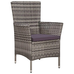 Maison Chic Chaise Relax,Fauteuil et tabouret et coussins d'extérieur Résine tressée Gris -GKD71113