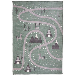 Tapis LITTLE WESTERN INDIEN pour Chambre bébé garçon par Nattiot - Couleur - Vert, Taille - 100 x 140 cm