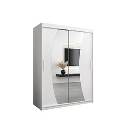 Abiks Meble Armoire Wave à portes coulissantes 200/150/62 2 portes (blanc/blanc)