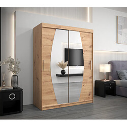 Abiks Meble Armoire Elypse à portes coulissantes 200/150/62 2 portes (blanc/artisan)