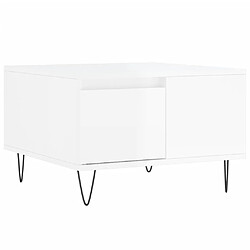 vidaXL Table basse blanc brillant 55x55x36,5 cm bois d'ingénierie