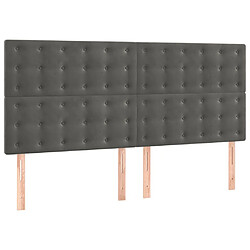 vidaXL Têtes de lit 4 pcs Gris foncé 100x5x78/88 cm Velours