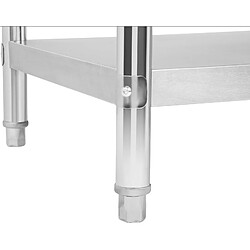 Helloshop26 Table de Travail Inox - Avec Rebord