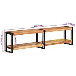 vidaXL Meuble TV 160x30x40 cm bois d'acacia massif pas cher