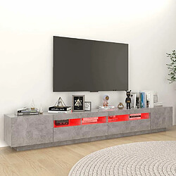 Acheter Maison Chic Meubles TV avec lumières LED - Banc TV pour salon Gris béton 260x35x40 cm -MN57884