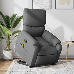 Maison Chic Fauteuil Relax pour salon, Fauteuil de massage inclinable Gris foncé Tissu -GKD38348