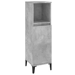 Maison Chic Armoire de salle de bain,Meuble de rangement,Meuble haut gris béton 30x30x100 cm -GKD753694