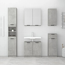 Avis Maison Chic Armoire de bain,Meuble de rangement de salle de bain,Meuble haut Gris béton 64,5x33,5x59 cm Bois d'ingénierie -GKD596626